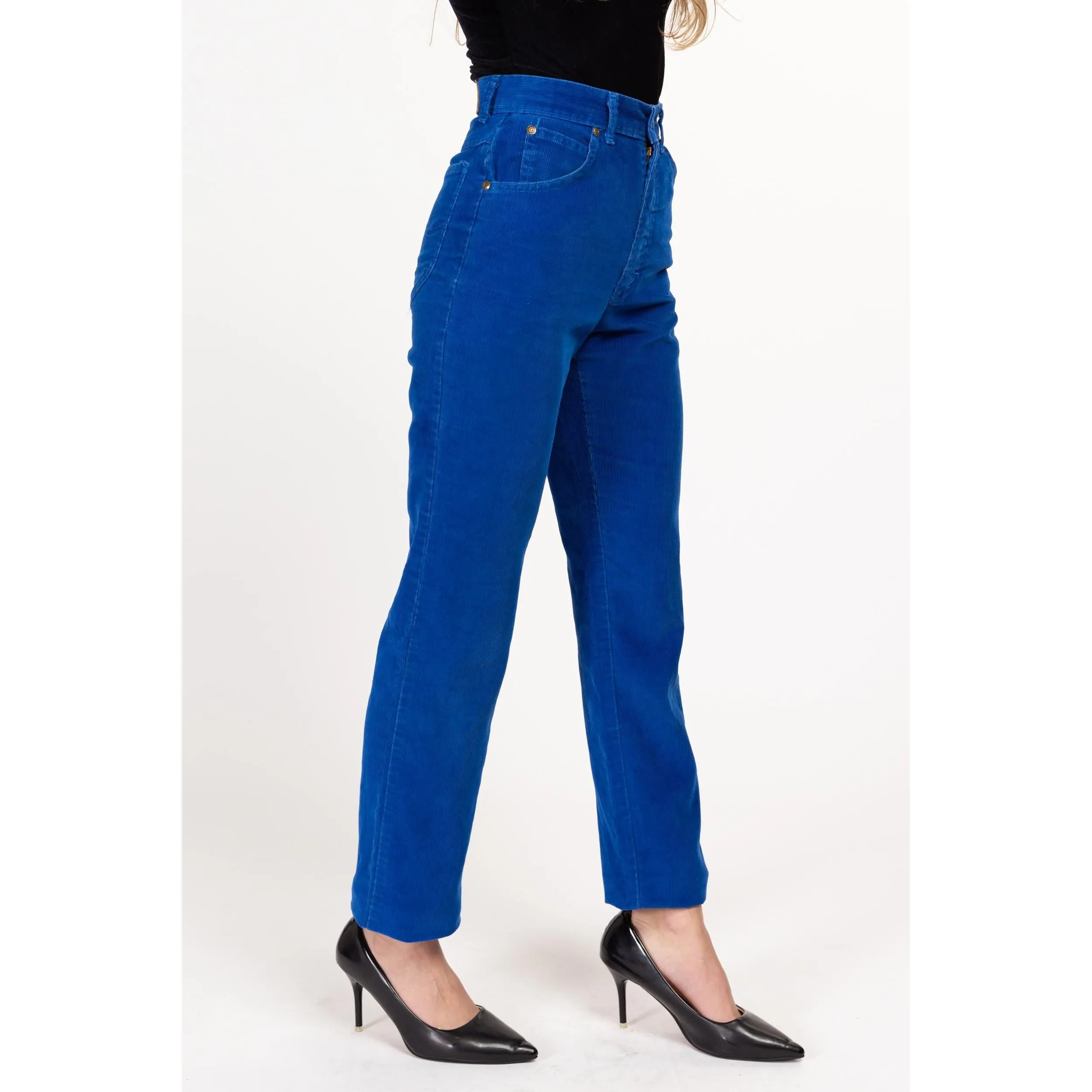 XXS 80s Lee Riders Royal Blue Corduroy Pants 23" Long