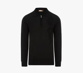 Zipped Polo Sweater
