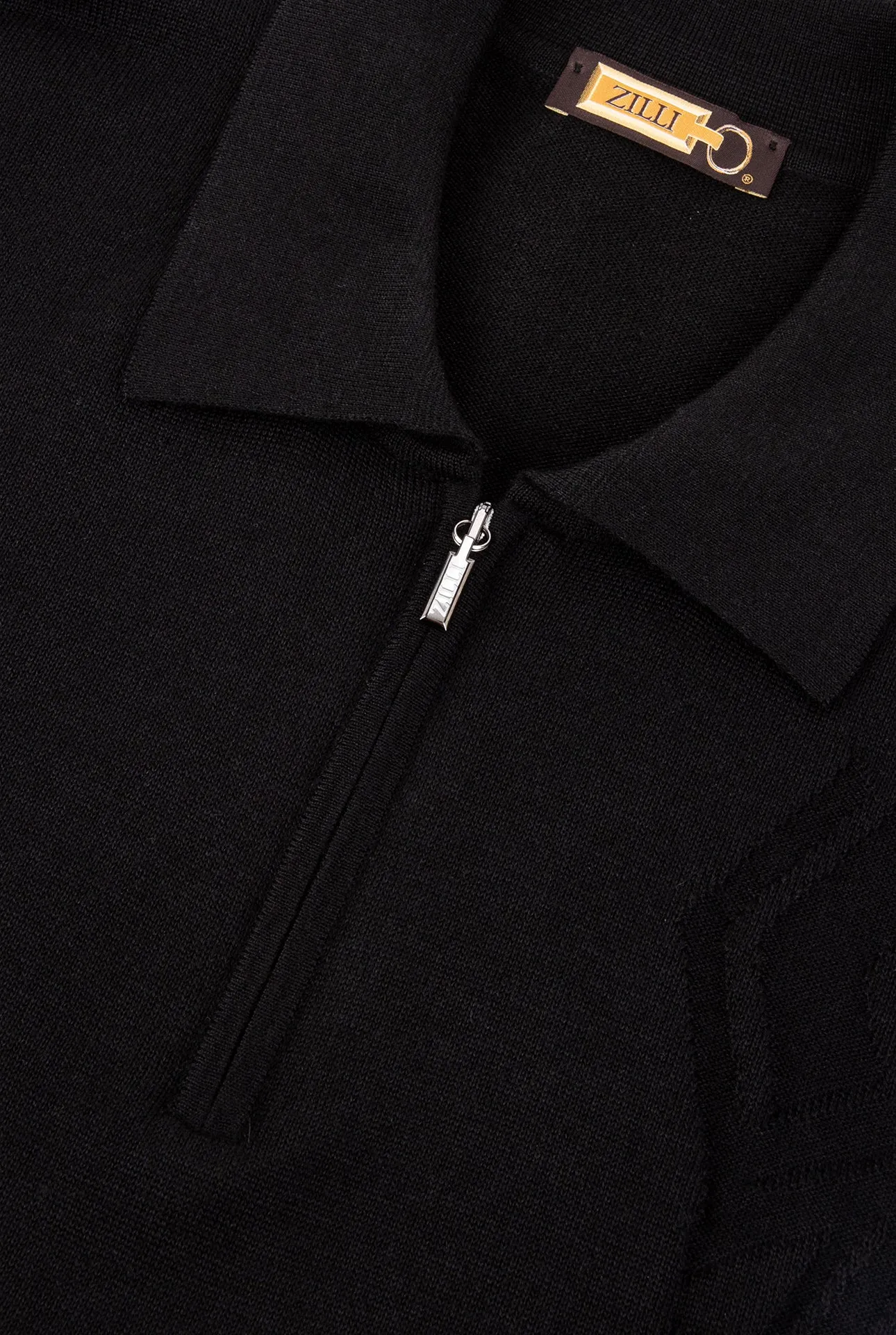 Zipped Polo Sweater
