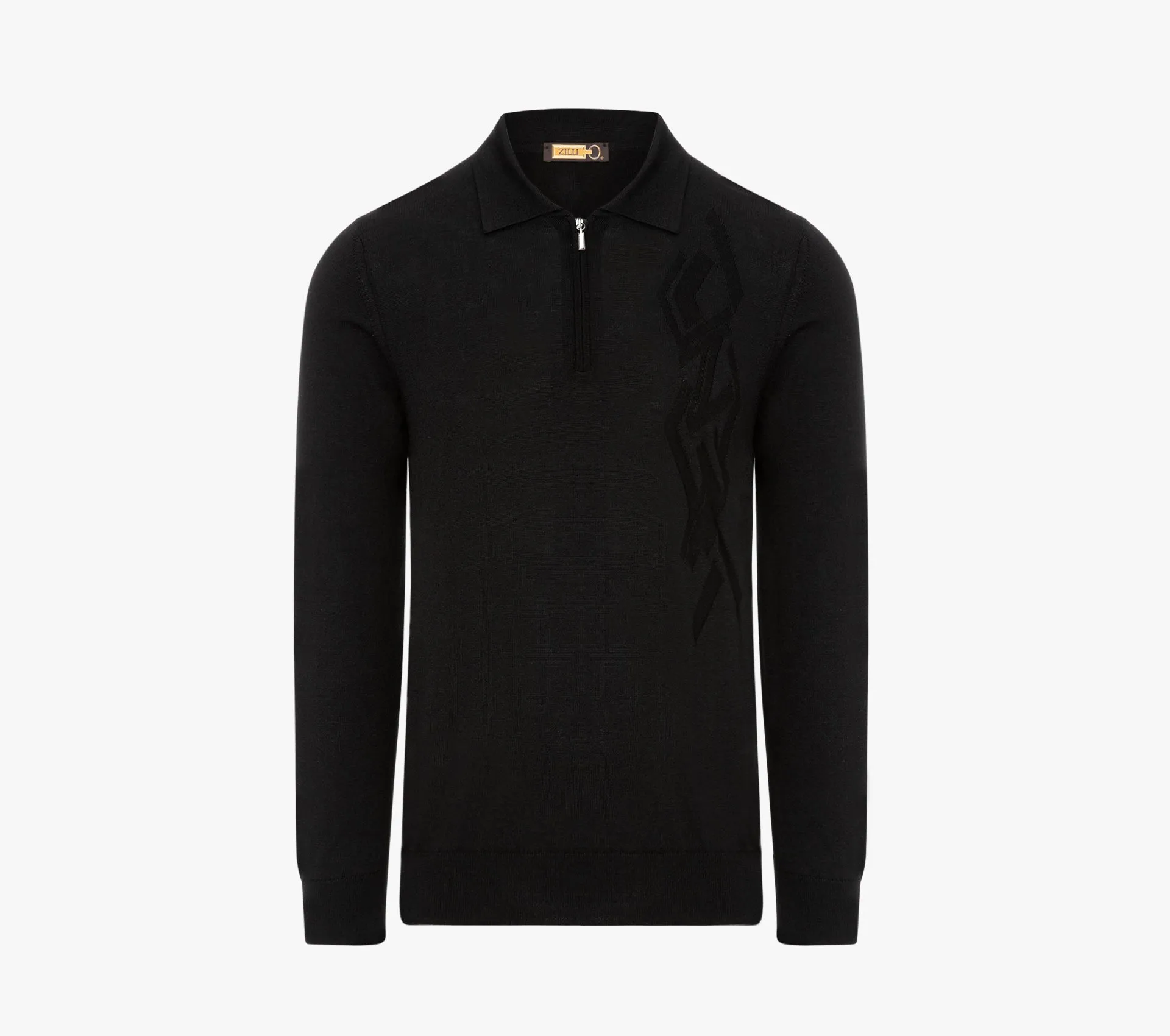Zipped Polo Sweater