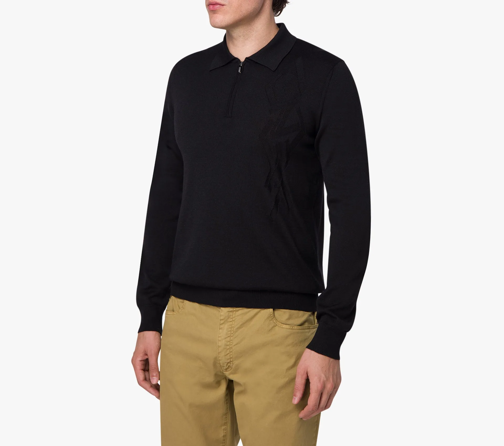 Zipped Polo Sweater