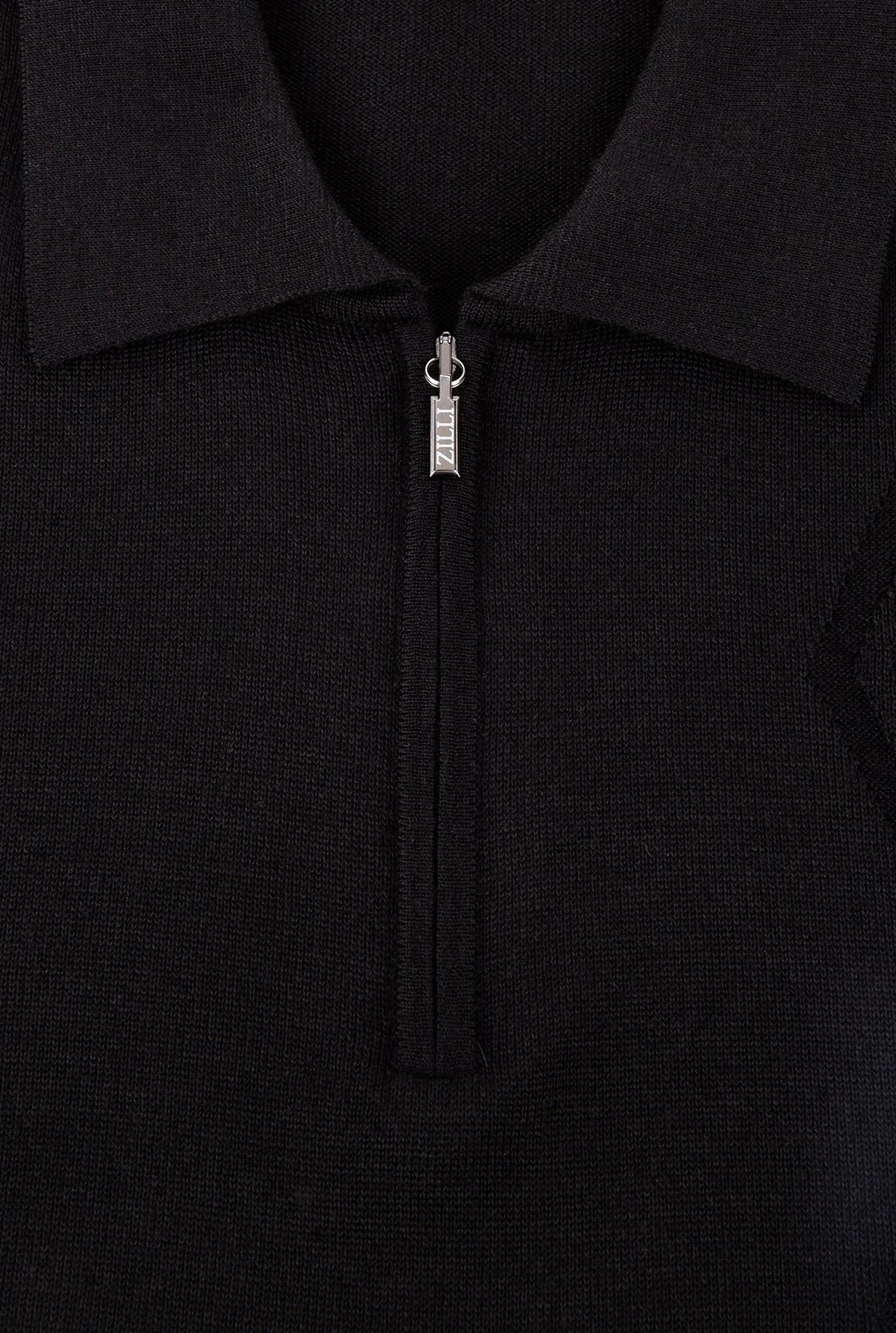 Zipped Polo Sweater